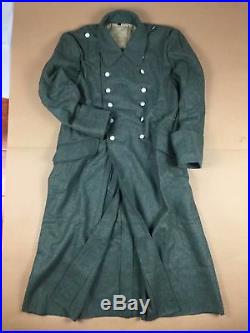 Wwii German Officer M40 Field Grey Green Wool Greatcoat Coat, Size XL
