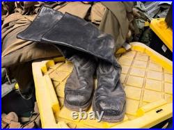 Wwii German Post War Infantry M1931 Black Leather Jackboots- Size 11