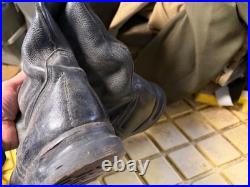 Wwii German Post War Infantry M1931 Black Leather Jackboots- Size 11