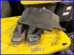 Wwii German Post War Infantry M1931 Black Leather Jackboots- Size 9