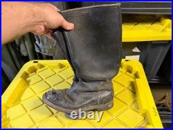 Wwii German Post War Infantry M1931 Black Leather Jackboots- Size 9
