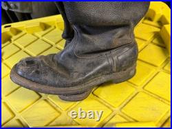 Wwii German Post War Infantry M1931 Black Leather Jackboots- Size 9