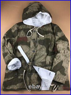 Wwii German Repro Tan&water Camo /white Winter Reversible Parka, Size L