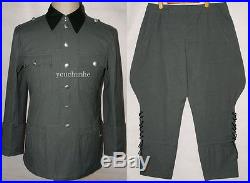 Wwii German Summer M36 Officer Cotton Field Tunic & Breeches Uniform Xxl-32155