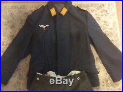 Wwii German Uniform, M40 Wool Luftwaffe Tunic And Wool M40 Field Grey Trousers