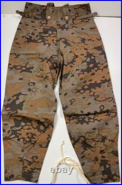 Wwii German Waffen Fall Oak Camo Field Trousers- Size 2 32-34 Waist