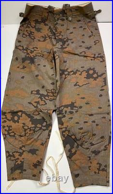 Wwii German Waffen Fall Oak Camo Field Trousers- Size 2 32-34 Waist