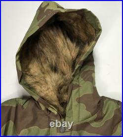 Wwii German Waffen Italian Camo M44 Winter Rabbit Fur Parka-size 2 (42-44r)