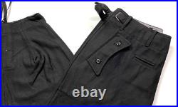 Wwii German Waffen Panzer Tanker Black Wool Trousers-medium