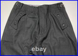 Wwii German Waffen Panzer Tanker Black Wool Trousers-medium