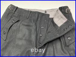 Wwii German Waffen Panzer Tanker Black Wool Trousers-medium