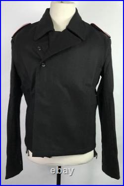 Wwii German Waffen Panzer Tanker Black Wool Wrap Jacket-size 3 (44-48r)