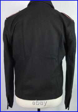 Wwii German Waffen Panzer Tanker Black Wool Wrap Jacket-size 3 (44-48r)