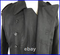 Wwii German Waffen Panzer Tanker Black Wool Wrap Jacket-size 3 (44-48r)