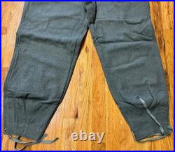 Wwii German Waffen Panzer Tanker Field Grey Wool Trousers- Medium
