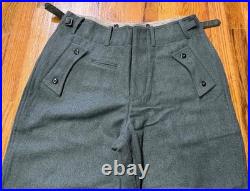 Wwii German Waffen Panzer Tanker Field Grey Wool Trousers- Medium