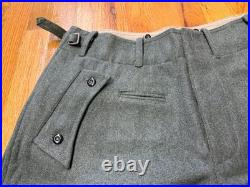 Wwii German Waffen Panzer Tanker Field Grey Wool Trousers- Medium
