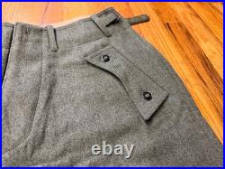 Wwii German Waffen Panzer Tanker Field Grey Wool Trousers- Medium