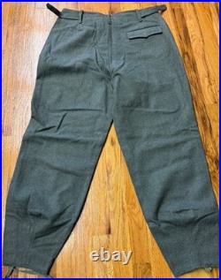 Wwii German Waffen Panzer Tanker Field Grey Wool Trousers- Medium