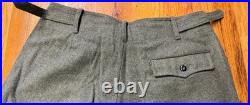 Wwii German Waffen Panzer Tanker Field Grey Wool Trousers- Medium
