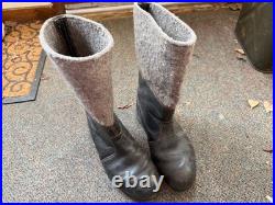 Wwii German Winter Felt Boots-size 11, Post War Made