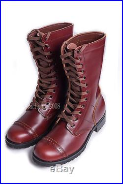 Wwii Us Airborne Paratrooper Leather Service Shoes Boots In Sizes -35802