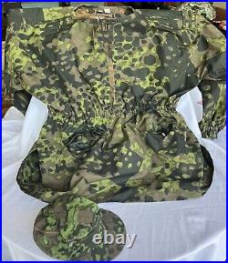 XL Waffen SS Planetree Reversible Camouflage Smock/ Type 2 With Cap