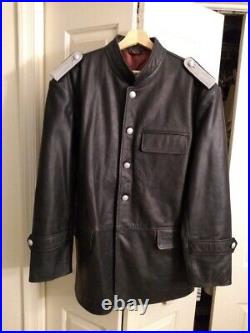 XL Wittmann Panzer U-Boat Black Leather Jacket + XXL M43 Black Wool Cap