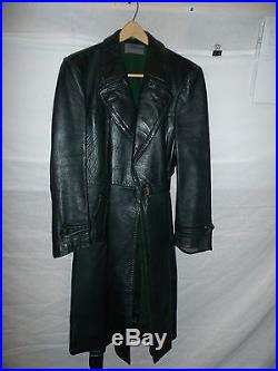 Zg6 WWII German Leather Overcoat Size 32 Length 47
